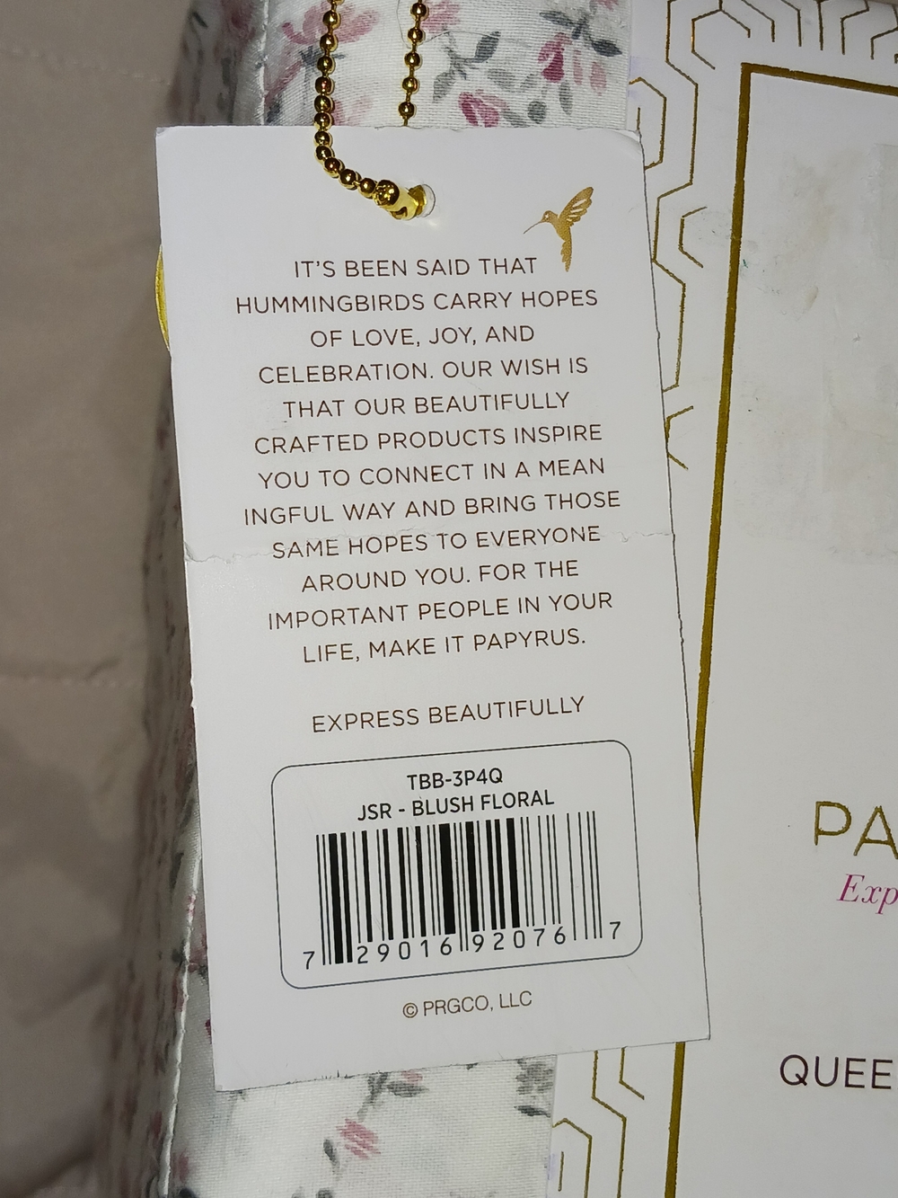 ✨️SEALED✨️ Papyrus Blush Floral Cotton Sateen Queen Sheet Set - Picture 3 of 13